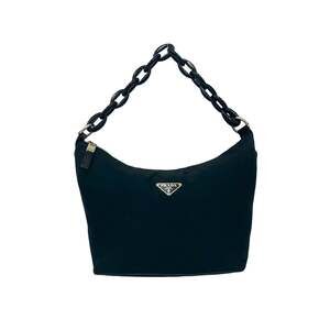 PRADA Prada Triangle Logo Plate Hardware Nylon Plastic Chain Handbag Mini Tot...